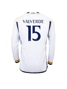 Real Madrid Federico Valverde #15 Replika Hemmakläder 2023-24 Långärmad